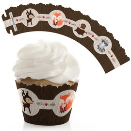 Woodland Creatures - Baby Shower or Birthday Party Decorations - Party Cupcake Wrappers - Set of 12