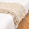 Ruankenshop Knitted Blanket Chunky Knit Throw Chunky Knitted Blanket Knit
