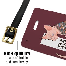 Sphynx Cat Neko with Dragon Tattoo Luggage ID Tags Cards Set of 2