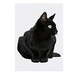 'Sitting Black Cat' Temporary Tattoo - Water Resistant, Skin-Safe, Non-Toxic Transfer (TO00029489)
