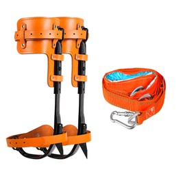 MIZHAO Tree Climbing Spikes Kit - Tree Climbing Gear Arborist Tree Climbing Kit for Tree Work, Climbing Sports Working 16.25 inches Yellow Brown