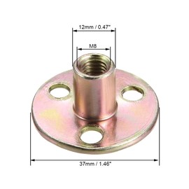 sourcing map Pack of 10 5/16 Inch x 36 x 2.5 mm Brad Hole T-Nut ,Carbon Steel Round Base Tee Nut