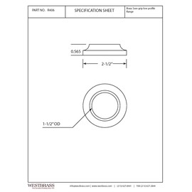 Westbrass R406-62 1-1/2" OD Opening x 2-1/2" OD Exterior Diameter Low Pattern Sure Grip Flange, Matte Black