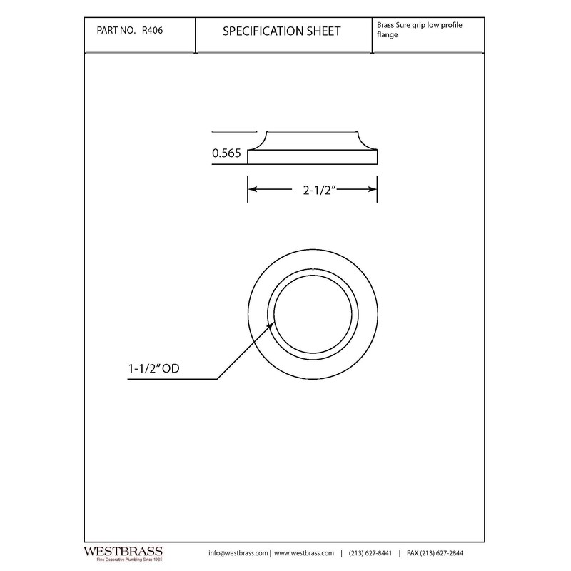 Westbrass R406-62 1-1/2" OD Opening x 2-1/2" OD Exterior Diameter