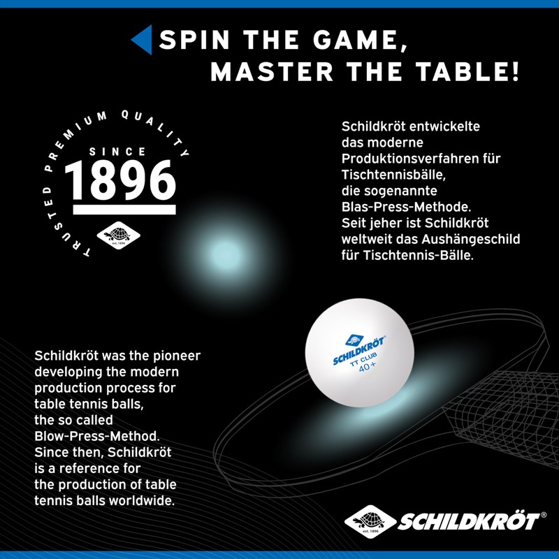 Schildkröt Table Tennis Ball 2-TT Club, Trainingball, Poly 40+, 120