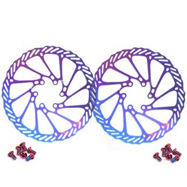 Remeiven Disc Brake Rotor 160/180 /203 mm, 2 Pack Colorful Bike Brake Rotors for Mtb Mountain Road Bicycle with Disc Braking System (CG3, 180)