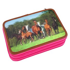 Horses Dreams 8726 – 3 Pocket Pencil Case Multi-Coloured
