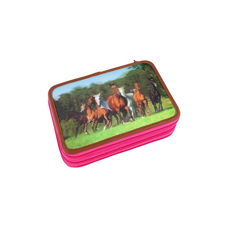 Horses Dreams 8726 – 3 Pocket Pencil Case Multi-Coloured