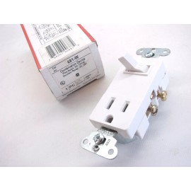 Pass & Seymour 681-W Combination Decorator Switch & Receptacle 15A 125V  b225