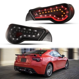 Nixon Offroad Tail Lights for Toyota 86 / Scion FR-S/BRZ 2013 2014 2015 2016 Tail Lamps LED Rear Lights Car Rear Lamps Assembly Replacement 1Pair (Matte Black Housing/Smoke Lens)