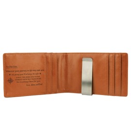 awofer Gifts for Son from Mom and Dad-Gifts Ideas for Son Birthday Gift Graduation Gifts Slim Men Wallet with Money Clip-Personalized Engraved Wallet