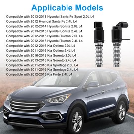WMPHE Engine Variable Valve Timing VVT Solenoid Compatible with Kia Optima Sportage Forte Sorento Hyundai Tucson Sonata Santa Fe Sport Replacement for 24355-2G500 24375-2G500 918-025 918-036
