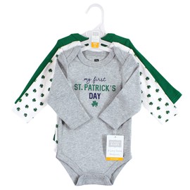 Hudson Baby Unisex Baby Cotton Long-Sleeve Bodysuits Cutest Clover, 3-6 Months