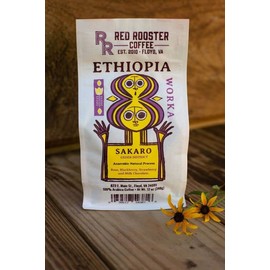 Red Rooster Coffee Roaster, Ethiopia Worka Sakaro, Light Roast, 12OZ / Whole Bean Coffee