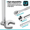 DURATECH 10 Piece 3/8" Drive Crowfoot Spanner Set, Open End