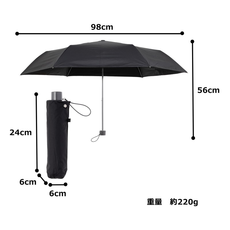 Asty ASP23MN55 Full Blackout Windproof Plain Black Coating Mini Folding