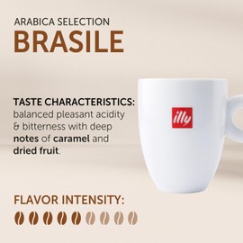 Illy Arabica Selections Brasile, 100% Arabica Bean Signature Italian Blend Roasted, Single Serve Drip Brewed Coffee K Cup Pods, Coffee Pods For Keurig Coffee Machines, 10 K-Cup Pods (Pack Of 1)