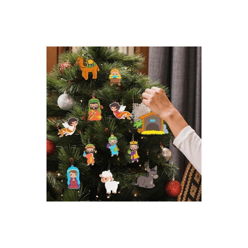 kockuu 12 adornos de Navidad para belén de Navidad, adornos