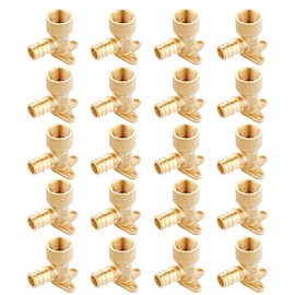 20-Pack GUOFIS PEX A Expansion Brass Fittings,1/2"x1/2" NPT Female PEX-A Drop Ear Elbow Only for Pex-a Tubing(ASTM F1960)