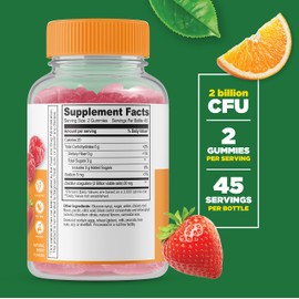 Lifeable Probiotics - 2 Billion CFU - Great Tasting Natural Flavor Gummy Supplement - Gluten Free Vegetarian Probiotic Chewable - for Gut Health and Immune Support - for Adults, Man Women - 90 Gummies