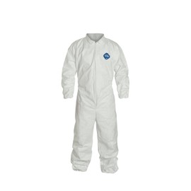 DuPont Tyvek 400 TY125S Disposable Protective Coverall with Elastic Cuffs, White, Medium (Pack of 6)