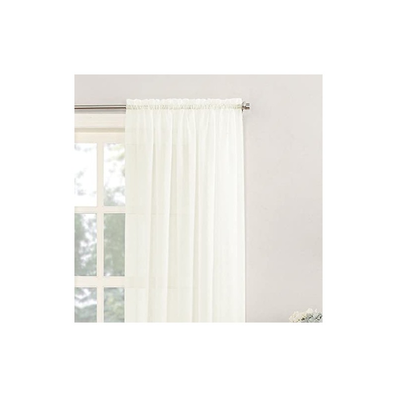 NetCurtainsUK Single Plain Voile Net Curtain Sheer Panels Slot Top