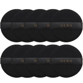 Hera Makeup Product, hera Black Cushion Puff x 10 Pack for daily beauty routines, Korean cosmetic item, Hera Import, and Personal Care