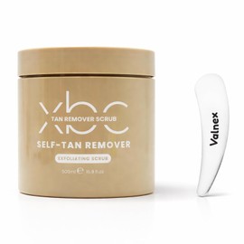 XBC Self Tan Remover Scrub 500ml with Spatula – Exfoliating Body Scrub for Fake Tan Removal, Dead Skin Remover, Pre Tan Prep for Smooth & Even Tanning
