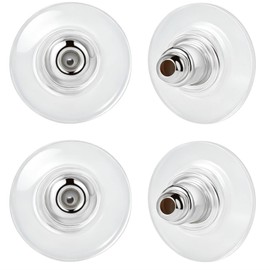 Earring Backs for Droopy Ears, DCRSLB 12PCS Dics Plastic Earring Lifter Backs for Heavy Earrings Locking Support Backings for Sagging Earrings Secure Backstop,White Gold
