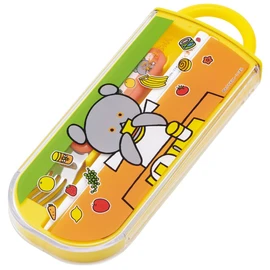 Skater TACC2AG-A Children's Antibacterial Trio Set, Chopsticks, Spoon, Fork, Koguma-chan, Made in Japan