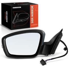 A-Premium Driver Side Power Door Mirror - Compatible with Volkswagen Jetta 2011-2018 - Heated Manual Folding Black Outside Rear View Mirror w/Turn Signal - Replace# 5C7857507AD-PFM