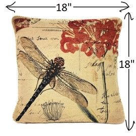Tache 2 PC Square Exotic Vintage Contemprory New European Fly High Dragonfly Decorative Cushion Pillow Throw Cover Set