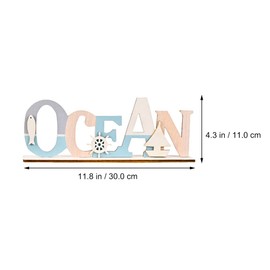 PRETYZOOM Home Decor Home Décor 2PCS Wooden Ocean and Beach Sign Mediterranean Style Decor Shells and Beach for Home Desktop Bathroom Ornament Desktop Decor Office Decor