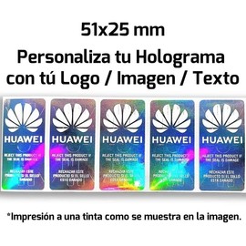 1000 Hologramas de Seguridad Personalizados 51x25 mm Con Logo, Texto, Números, Series, etc