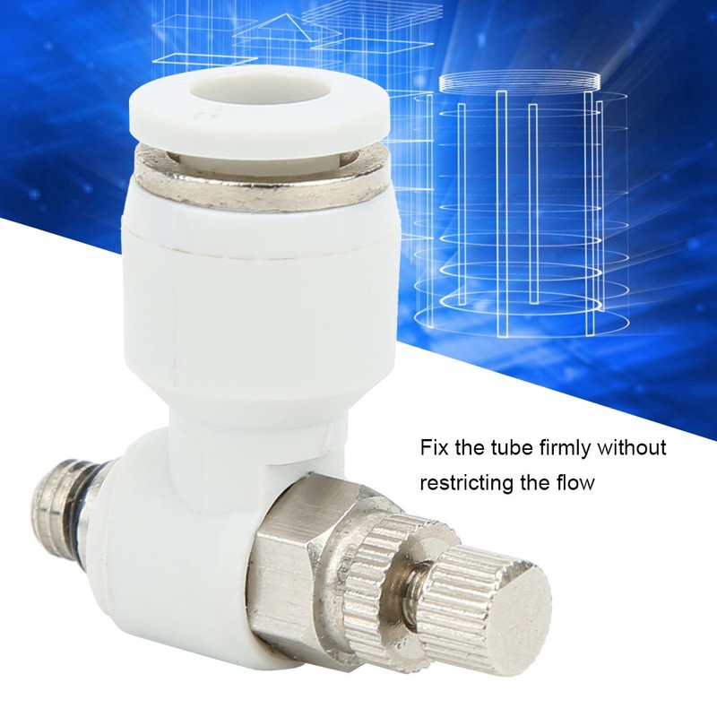 50Pcs Air Flow Control Valve Pneumatic White Adjustment Durable Quick