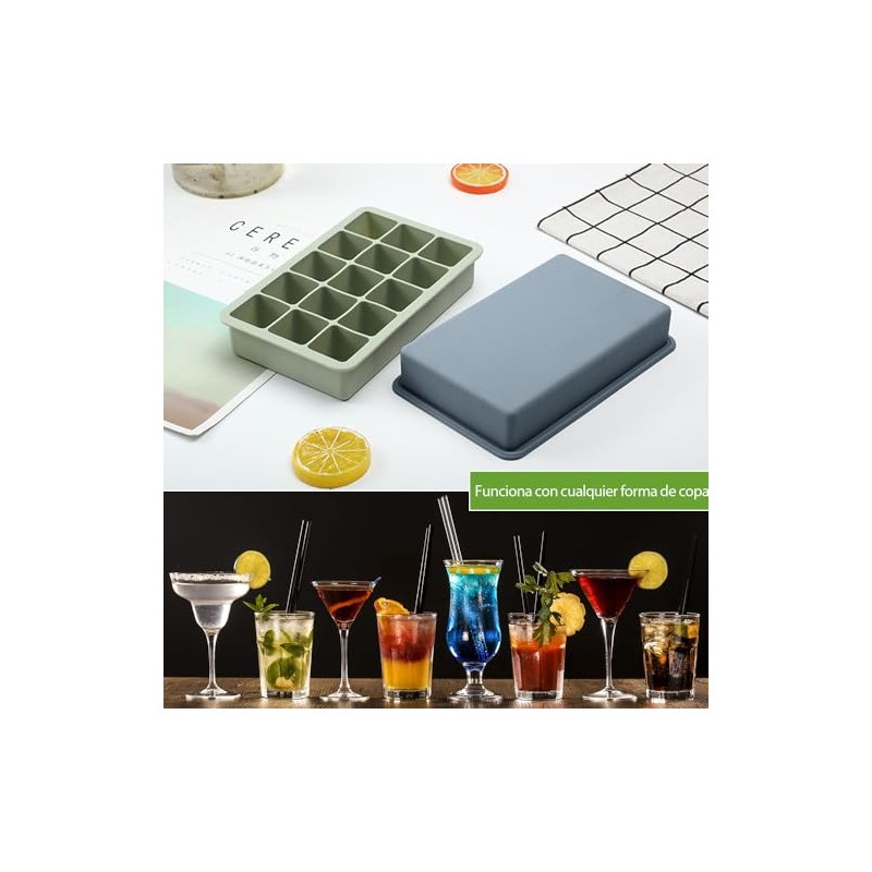 Moldes y Bandejas de Silicona para Hielo (2 uds) Con