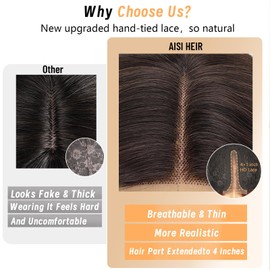 AISI HAIR Ombre Pink Wig for Women, Long Wavy Lace Hairline Middle Part Synthetic Heat Resistant Wig for Daily Party-26 Inch