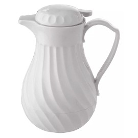 Hormel THERMAL CARAFE 20 oz.  Capacity SWIRL DESIGN FOR HOT OR COLD DRINKS WHITE
