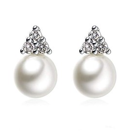 8mm/Piece Freshwater Pearls Earrings Stud Sterling Silver Engagement Pearl Earrings for Women S925