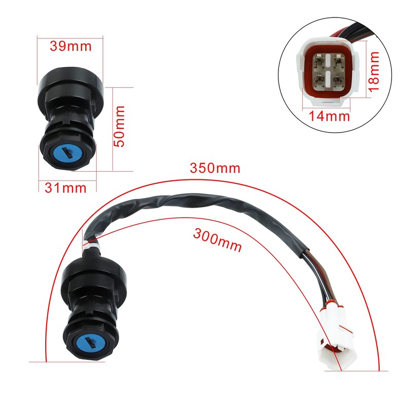 FLYPIG Ignition Key Switch for YAMAHA TIMBERWOLF 250 YFB250F 1994