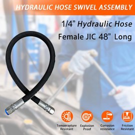 Haichy 15611-12-12-RW Hydraulic Hose Swivel Assembly 3/4" Hydraulic Hose with Male NPT X Male NPT, 48" Long (3118 psi)