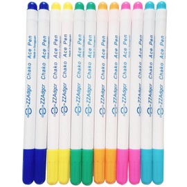 Dinggaogao 12 Pieces Water-Erasable Fabric Pen Set - 6 Colors for Sewing, Embroidery & DIY Tracing Tools
