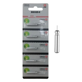 Aulien-E CR425 BR425 425 Lithium Pin Type Cell 3V Lithium Batteries for Fishing Lures, Fishing Bobbers, Pen Lights, Arrow Nocks, Fishing Floats, Pole Lights & LED Flashers (5 Count)