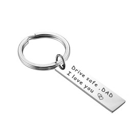 Meiligo Drive Safe Keychain I Love You Trucker dad mom gift grandpa grandma gift uncle aunt gift stocking stuffer (Dad Keychain)