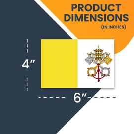 Magnet Me Up The Vatican City Flag Car Magnet Decal, 4x6 Inches, Heavy Duty Automotive Magnet for Car, Truck SUV