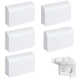 UK Plug Socket Covers 5PCS, Childproof Double Socket Protector, Socket Cover Box for Baby Safety, Universal Electrical Outlet Protectors for Home Safety, Baby & Pet Proof Design