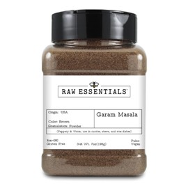 Raw Essentials Garam Masala – Peppery and Warm – Use in Curries, Stews, and Rice Dishes – 7 Ounce Bottle