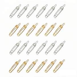 Doromy 24Packs Alloy Safety Pin Shape Hairpins Gothic Hair Accessories Golden Silver Hair Clips Y2k Hair Pins Set Hairdressing Tool for Girs and Women