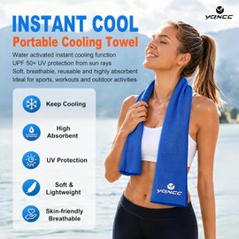 YQXCC Paquete de 4 Toallas refrescantes (47 "x 12") Toalla de Hielo para el Cuello, Toalla fría de Microfibra
