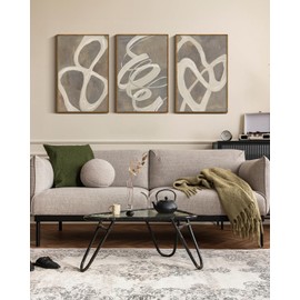 InSimSea Framed Modern Minimalist Abstract Wall Art for Living Room,3 Pieces Canvas Prints Paintings Art for Walls,Office Bedroom Decor,16x24inchx3pcs